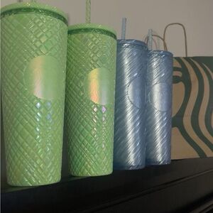 Brand new Starbucks 2x green and 2x blue tumbler